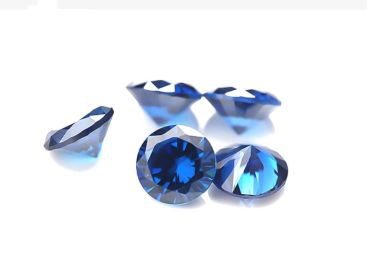 Moissanite azul 8,0-9,0 mm de alta qualidade DEF redondo brilhante corte para fabricação de joias