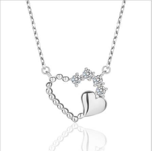 S925 Silver Love Pendant temperamento chain jóias atacado