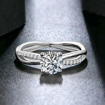 Atacado D Cor 6-5mm 1CT Moissanite Anel para Mulheres Presente de Aniversário