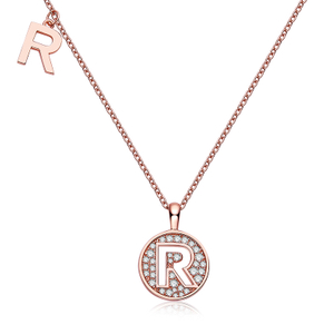 Colar Alphabetic series R Lovely Rose Gold