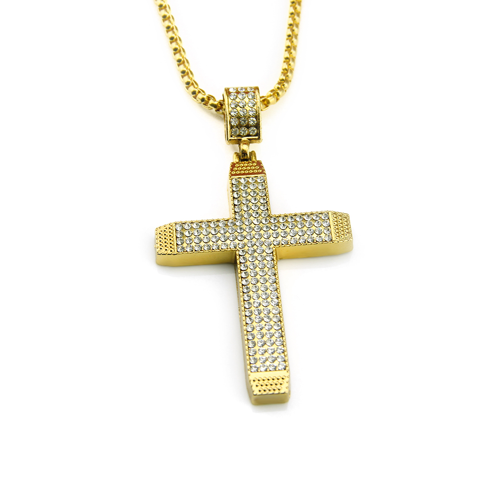 Pingente Ecklace Cruz Religiosa Hip Hop