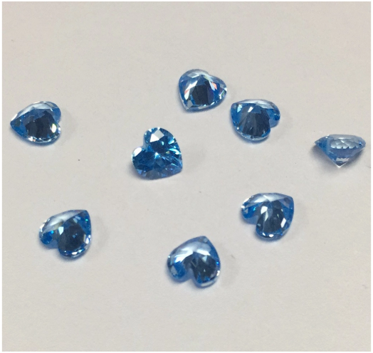 Coração Moissanita Cor Azul VVS Moissanita Solto Diamante Sintético Atacado