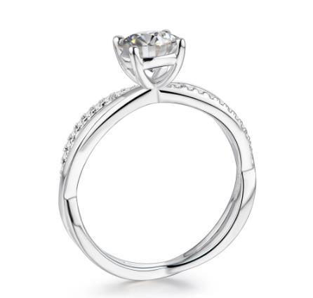 Atacado D Cor 6-5mm 1CT Moissanite Anel para Mulheres Presente de Aniversário