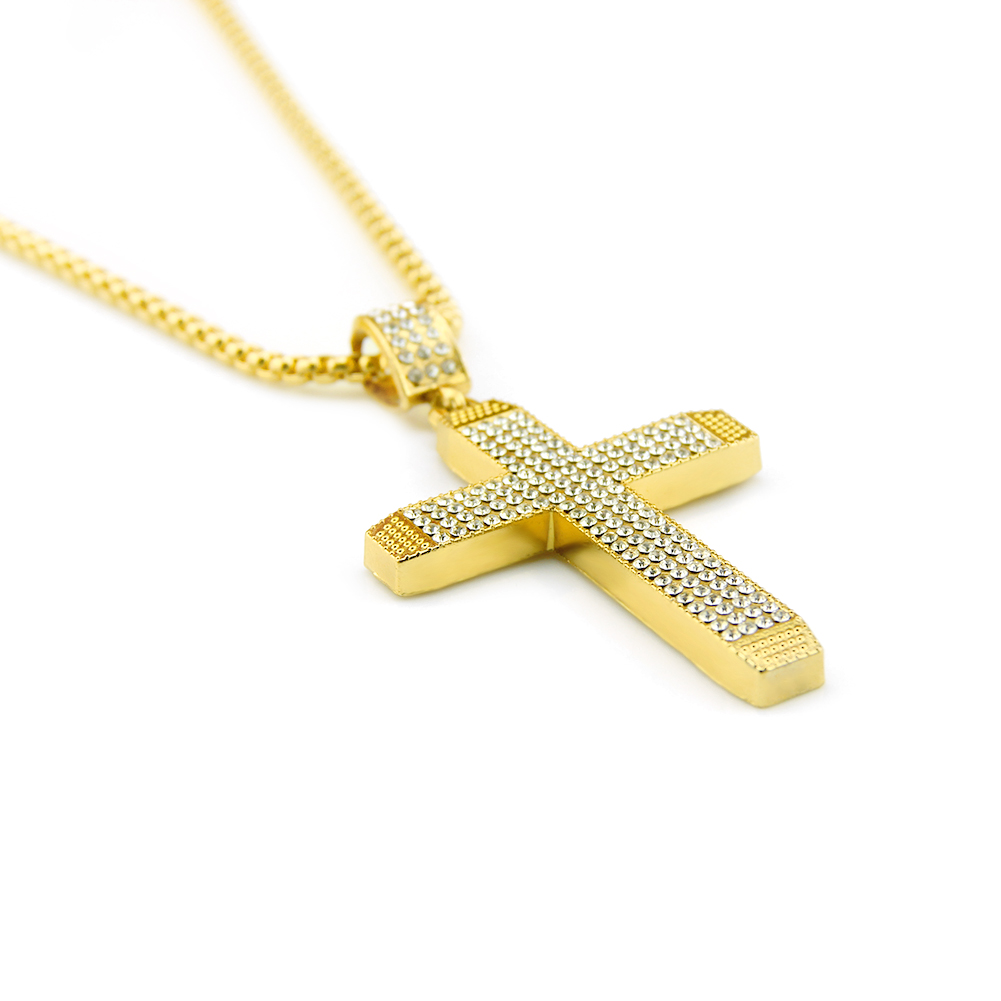 Pingente Ecklace Cruz Religiosa Hip Hop