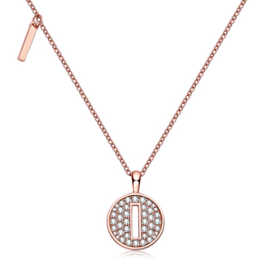 Série alfabética I Lovely Rose Gold Necklace