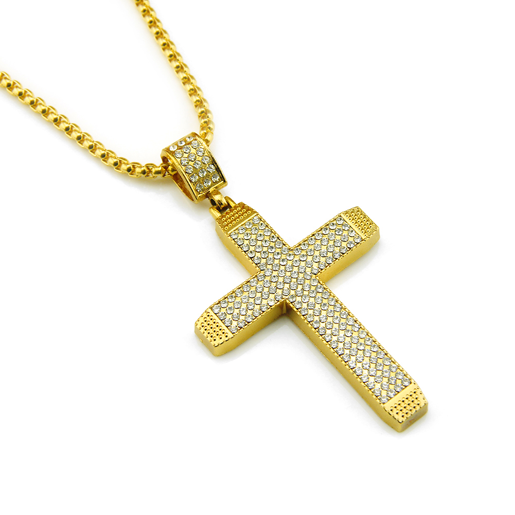 Pingente Ecklace Cruz Religiosa Hip Hop