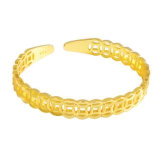 Pulseira de latão com fivela de moeda real 24K