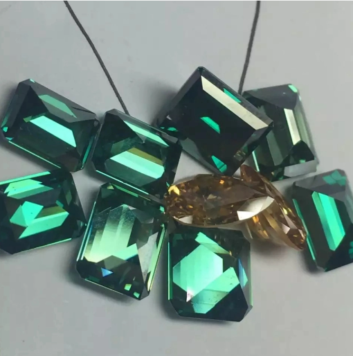 Atacado Venda Quente Baguete Corte Verde Moissanite Pedras Soltas Moissanite Pedras Soltas