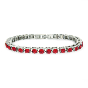 Jóias da moda tênis vermelho corrente 5A CZ diamante tênis masculino e feminino pulseira