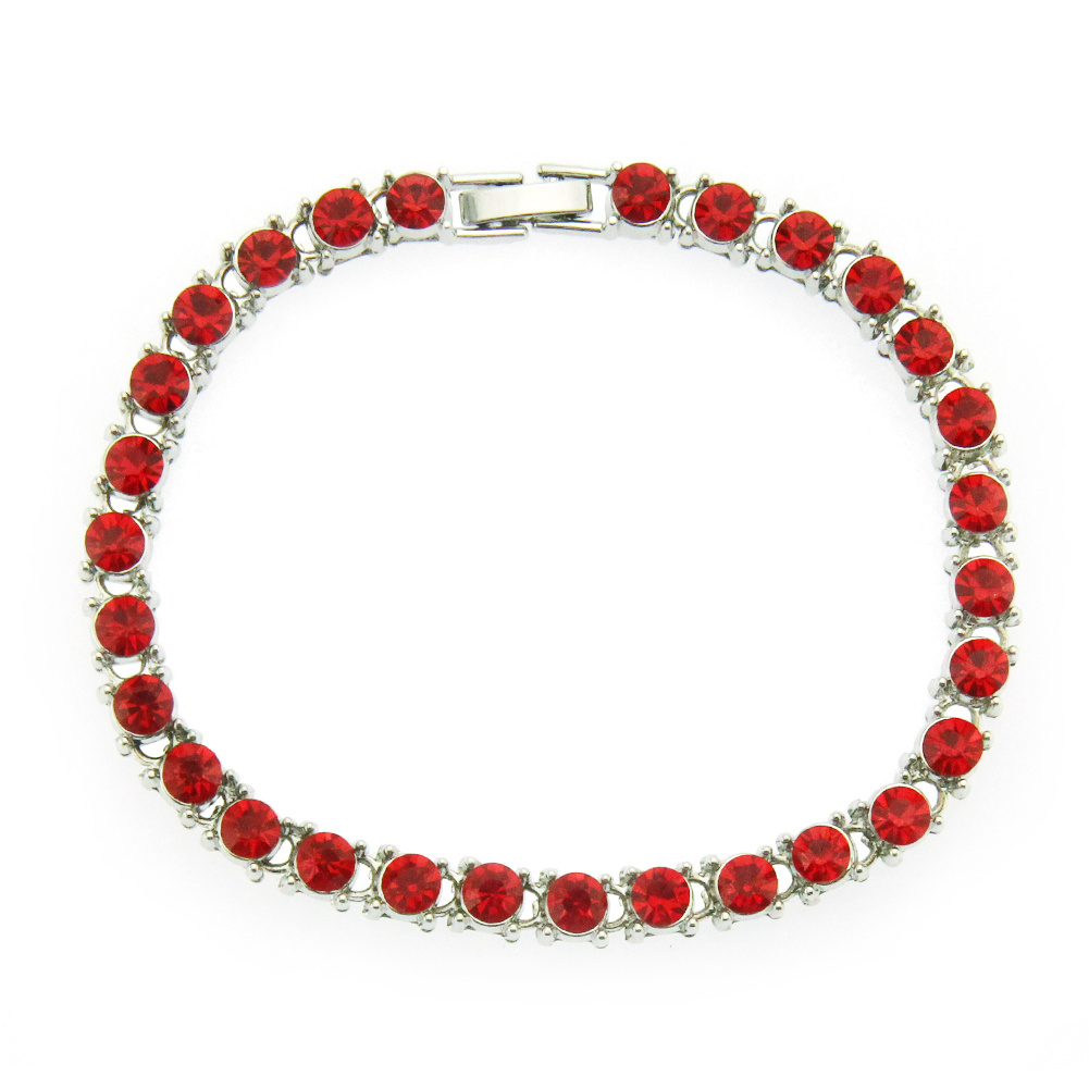 Jóias da moda tênis vermelho corrente 5A CZ diamante tênis masculino e feminino pulseira