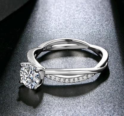 Atacado D Cor 6-5mm 1CT Moissanite Anel para Mulheres Presente de Aniversário