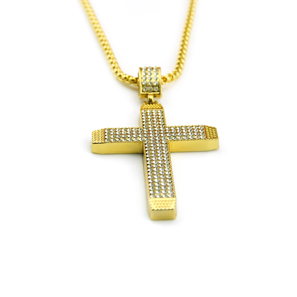 Pingente Ecklace Cruz Religiosa Hip Hop