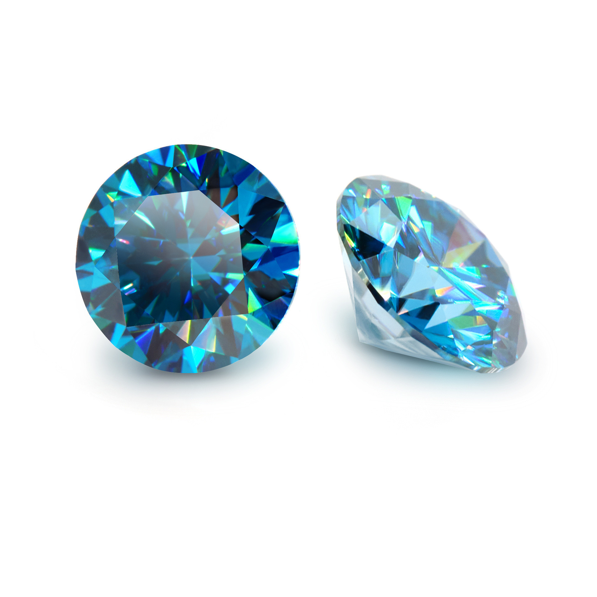 5,0-6,0 mm de alta qualidade DEF redondo brilhante corte azul moissanite para fabricação de joias