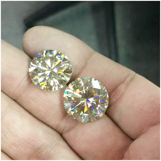 0,8-3,0 mm amarelo de alta qualidade DEF redondo brilhante corte moissanite para fabricação de joias