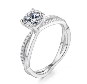 Atacado D Cor 6-5mm 1CT Moissanite Anel para Mulheres Presente de Aniversário