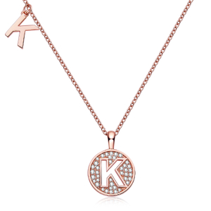 Colar Alfabético K Lovely Rose Gold