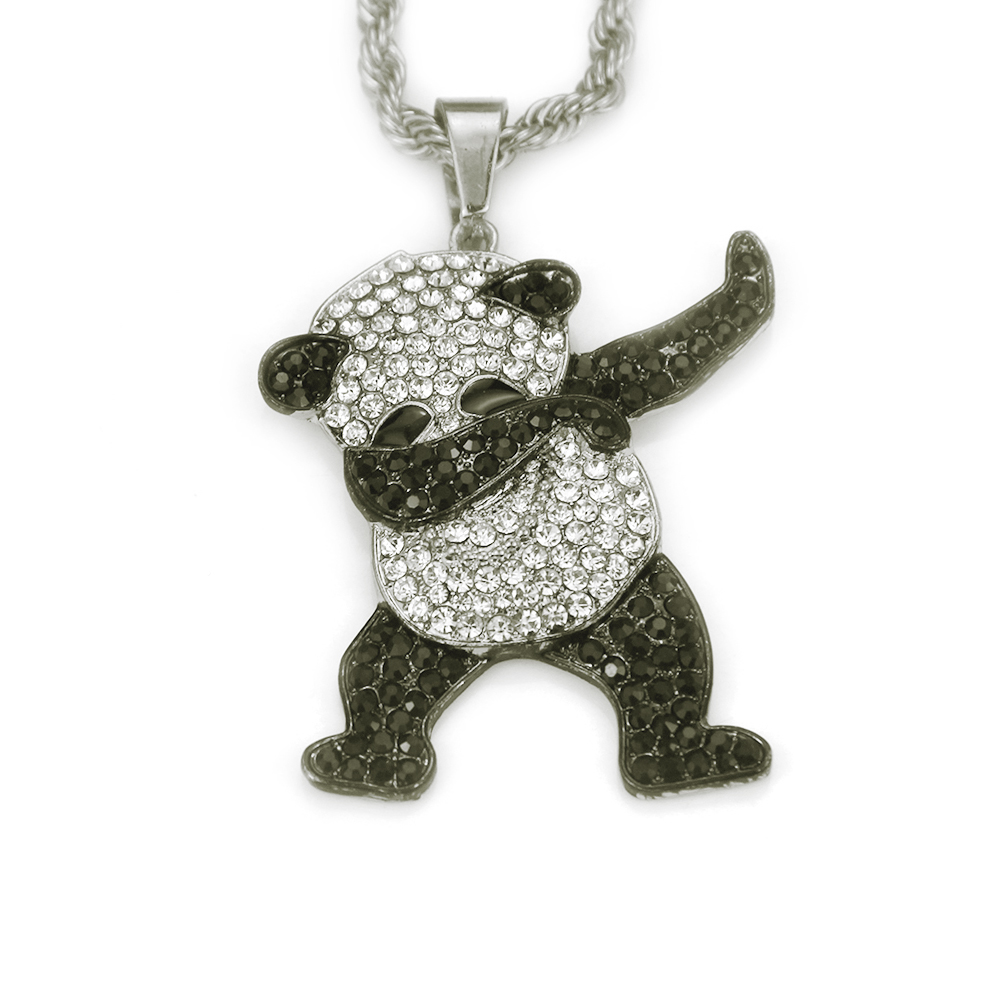 Pingente Colar de Panda Rock Bonito Hip Hop