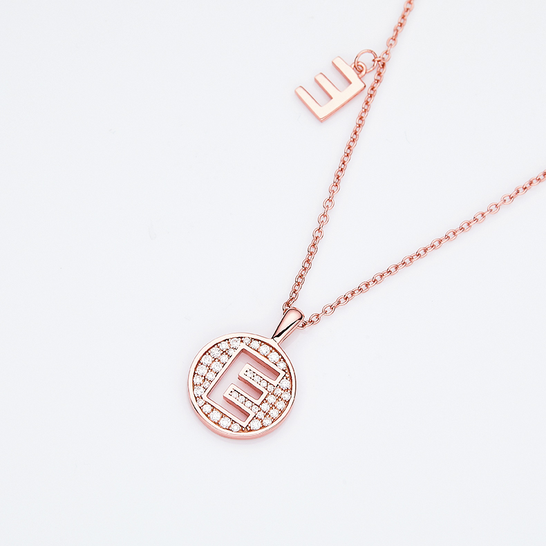 Colar Alphabetic series E Lovely Rose Gold