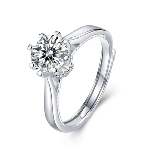 Anéis de casamento de prata esterlina com design de joias Wuzhou Eternity Moissanite diamante