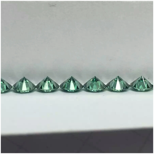 Moissanite de corte brilhante 3,0-4,0 mm verde de alta qualidade DEF redondo brilhante para fabricação de joias