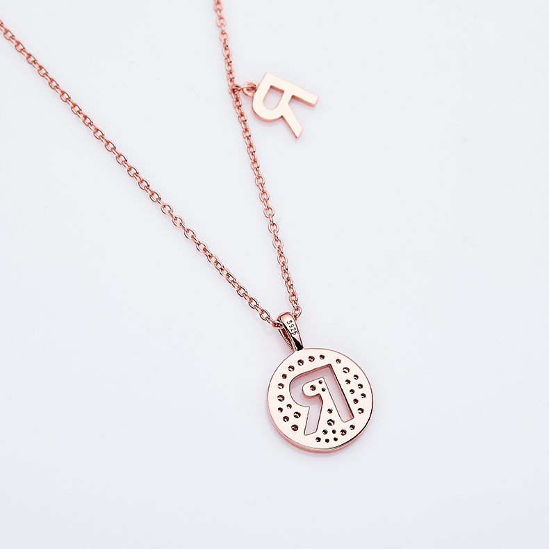 Colar Alphabetic series R Lovely Rose Gold