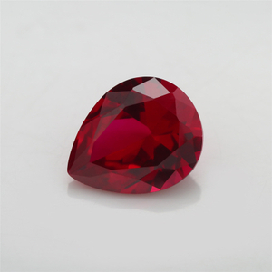 8# Pêra Corindo Vermelho Ratnapura Gem Atacado Anel Rosto Pedra Principal