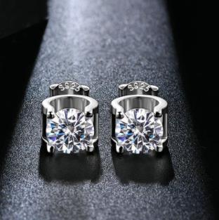 Brincos de prata 925 diamantes jóias de casamento feminino brinco de prata esterlina 925 redondo moissanite