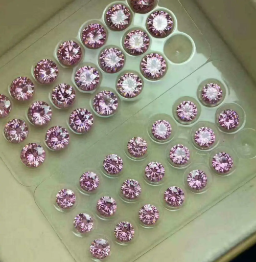 9,0-10,0 mm rosa de alta qualidade DEF redondo corte brilhante moissanite para fabricação de joias