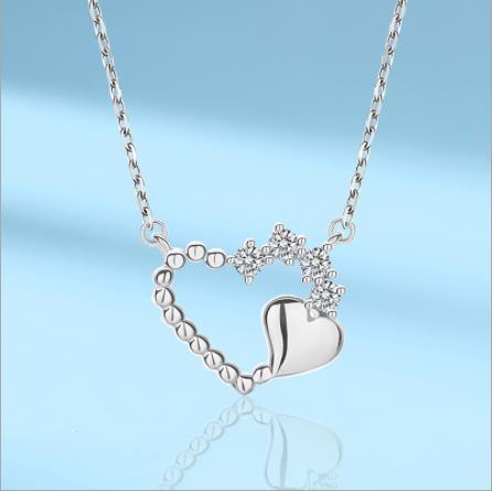 S925 Silver Love Pendant temperamento chain jóias atacado