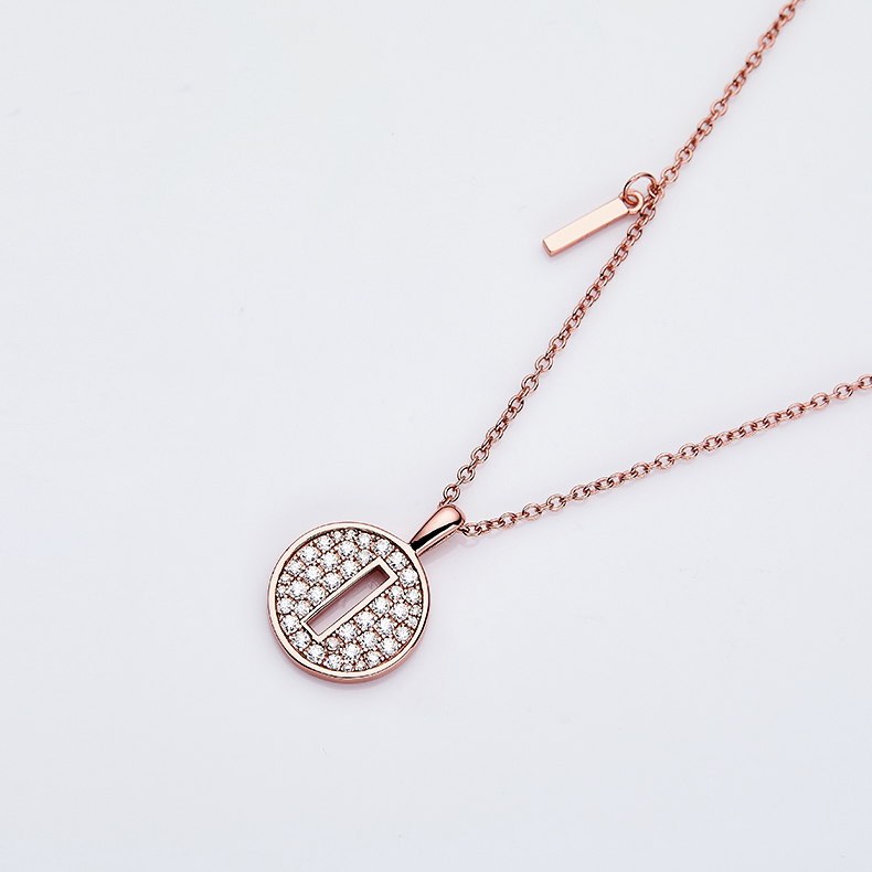 Série alfabética I Lovely Rose Gold Necklace