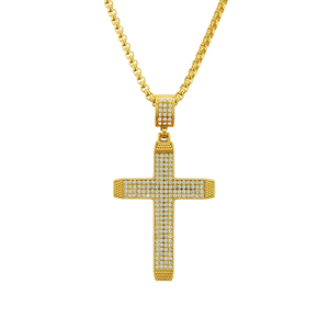 Pingente Ecklace Cruz Religiosa Hip Hop